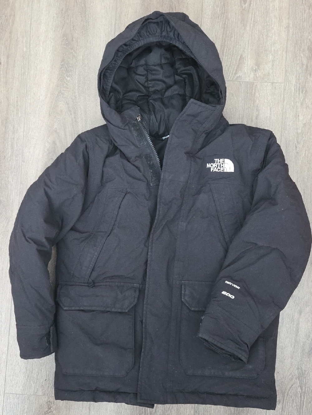 The North Face Dryvent 600 Black Hooded Winter Parka Boys Size 10